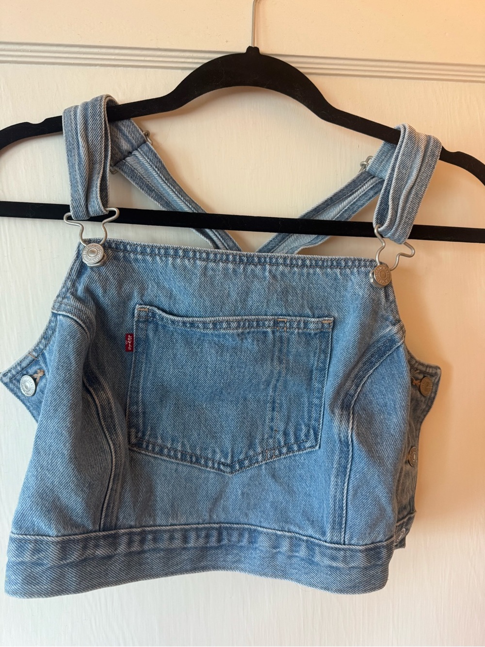 Levi's Light Blue Denim Overall Crop Top